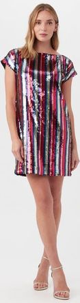 Trina Turk Breene Embroidered Sequin Shift Dress in Multi at Nordstrom, Size 10