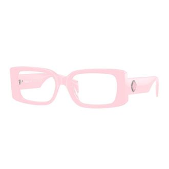 Versace Eyeglasses Rectangle Full Rim, Pink Frame And Clear Demo Lenses Lens Ve3362U5485