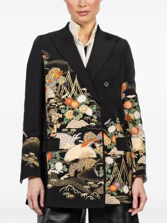 Ibrigu flared printed kimono blazer - Nero