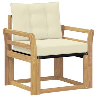 vidaXL Sof&aacute; De Exterior Madera Maciza De Acacia Y Textileno Blanco Vidaxl