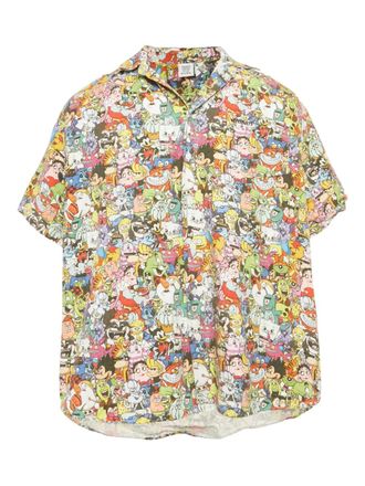 VETEMENTS cartoon-print cotton shirt - White