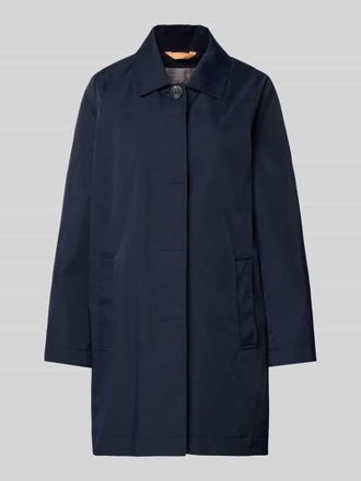 Christian Berg Mantel mit verdeckter Knopfleiste und Eingrifftaschen in Dunkelblau, Gr&ouml;&szlig;e 36