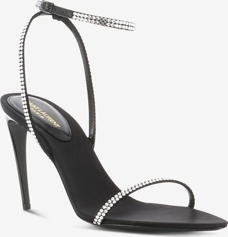 Saint Laurent Absatzsandalen aus Satin und Strass Georgia 90