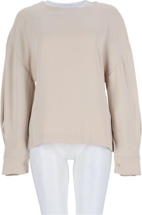 P.A.R.O.S.H. Boxy Voluminous Sleeve Back-Zip Blouse