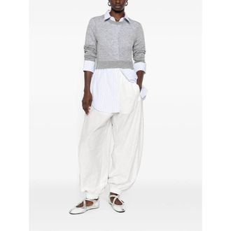 Alexander Wang Layered Cotton and Wool Sweater - Gray