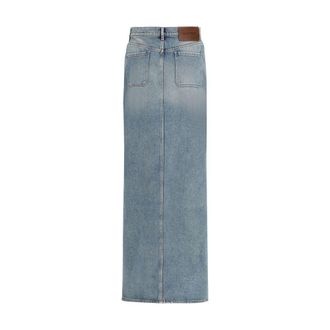 Courr&egrave;ges Womens Blue Denim Skirt