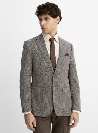 Soul of London Mens Prince of Wales hazelnut jacket