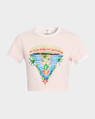 Casablanca Innocence Triangle Graphic Crop T-Shirt