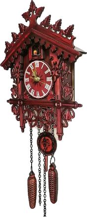 OEM Reloj De Cuco, Dise&ntilde;o Vintage De Madera, Reloj De Pared Decorativo, Rojo
