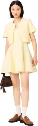 Maje Cropped fancy knit cardigan in Pale Yellow at Nordstrom, Size X-Small