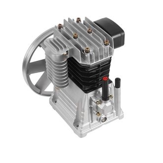 OEM Cabezal De Bomba Para Compresor De Aire, 3 Hp, Pieza De Repuesto, Transmisi&oacute;n Por Correa Con Ventilador De Refrigeraci&oacute;n, Color Plata