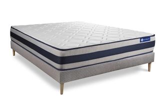 Actisom Somier Gris + Colch&oacute;n Con L&aacute;tex Y Espuma Viscoel&aacute;stica 160 X 220