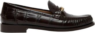 Ferragamo Harry Crocodile-Embossed Loafers, Size 5.5