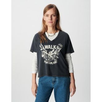 Ikks Bedrukt T-shirt met korte mouwen en V-hals