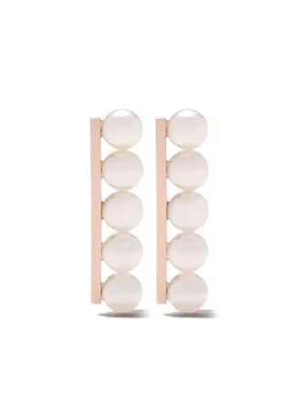 Tasaki 18kt rose Collection Line balance plus earrings - women - 18kt Rose Gold/Akoya Pearl - One Size - Pink