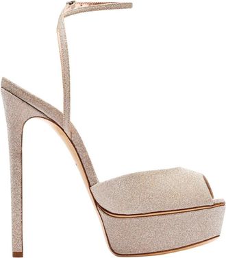 Casadei Flora Solar Eclipse Platform Sandalen - Dames - Sandalen met hakken - Beige - 40 EU - Schoenen