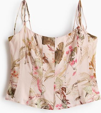 H&M Top aus Viskosegemisch mit Bindetr&auml;gern - Helles Pfirsichrosa/Gebl&uuml;mt