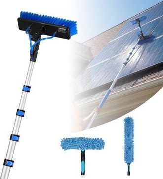 OEM Kit De Limpieza De Paneles Solares Con P&eacute;rtiga Telesc&oacute;pica 7,89m, Suministro De Agua, Cabezal Giratorio, Dispensador De Jab&oacute;n, Kit De Cepillo De Limpi