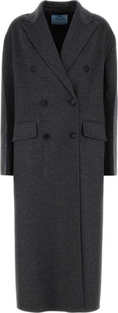 Prada Dark Grey Wool Blend Coat