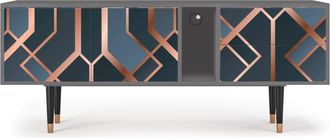 StoryZ Mueble de TV azul-verde 2 cajones y 2 puertas L 170 cm