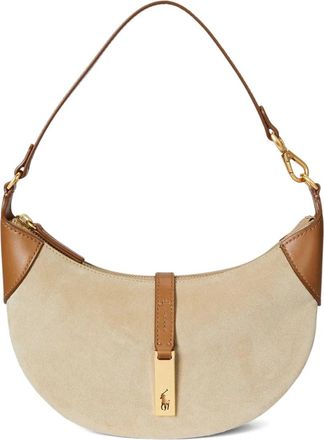 Polo Ralph Lauren Borsa a spalla Polo ID in pelle scamosciata - Toni neutri