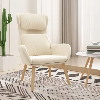vidaXL Sill&oacute;n De Relax De Terciopelo Blanco Crema Vidaxl