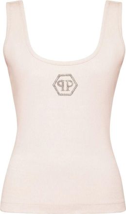 Philipp Plein Rib Tank Top Stones Wash Hexagon