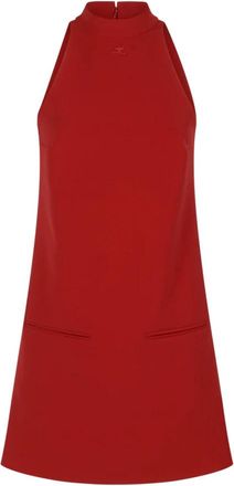 Courr&egrave;ges Heritage Crepe A-line Jurk - Dames - Korte kleedjes - Rood - XS - Polyester - Kleedjes