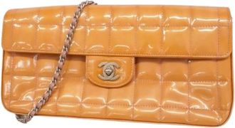 Chanel Pre-owned Clutches, female, Orange, Size: ONE SIZE Pre-owned Leather Clutch