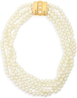 Kenneth Jay Lane Faux Pearl Layered Necklace in White Pearl at Nordstrom Rack