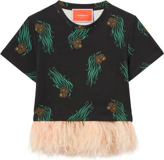 La DoubleJ La Scala T-shirt met bloemen - Zwart