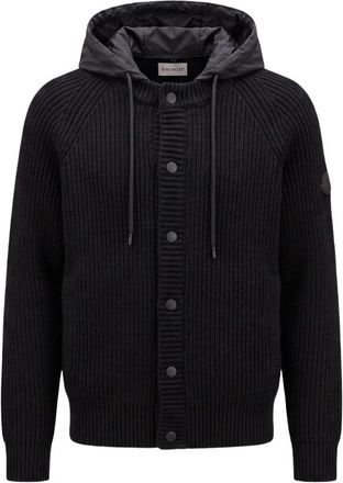 Moncler Cardigan Tricot - Heren - Vesten - Zwart - XL - Wol - Truien & Vesten
