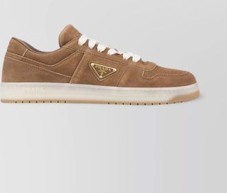 Prada rubber sole suede finish sneakers