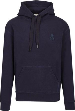 Isabel Marant Hoodie met mat geborduurd logo - Heren - Hoodies - Blauw - L - Katoen - Hoodies & sweatvesten