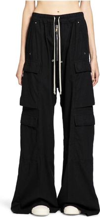 Rick Owens Broeken, Dames, Zwart, M, Katoen, Double Cargo Jumbo Belas Pants