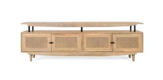 Giner&Colomer Mueble TV en madera de mango con 4 puertas enmarcadas con rejilla