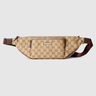 Gucci Tag Large Belt Bag, Beige, GG Canvas