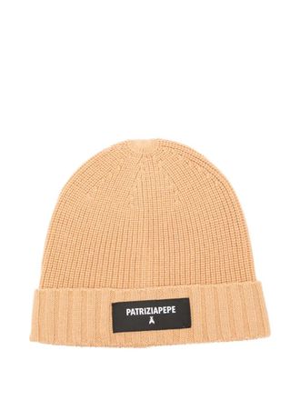 Patrizia Pepe ribbed beanie - women - Acrylic/Wool - One Size - Neutrals