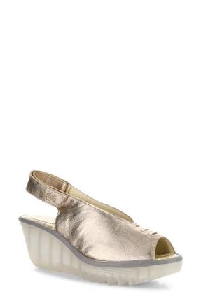 FLY London Yeay Peep Toe Sandal in Sahara at Nordstrom, Size 10-10.5Us