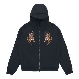 adidas Series Pattern Zipper Hooded Jacket Black GG0767