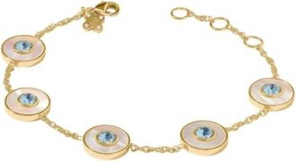 Julie Vos Womens Colette Circle Delicate Bracelet In Chalcedony Blue