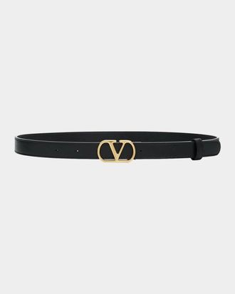Valentino Garavani VLogo Signature Leather Belt, 20MM