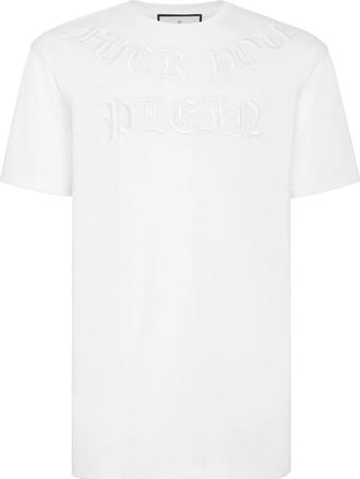 Philipp Plein T-Shirt Ronde Hals Gothic - Heren - T-shirts - Wit - 2XL - Katoen - Tops
