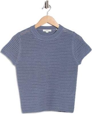 Vince Cotton Crochet Crewneck T-Shirt in Lake at Nordstrom Rack, Size X-Small