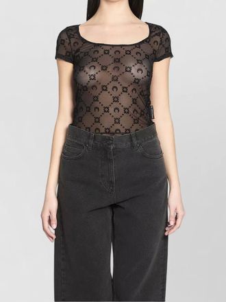 Marine Serre mesh top allover monogram pattern