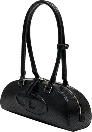 Diesel Womens 1dr Dome Shoulder Bag Black Cowhide