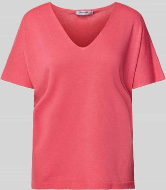 Zabaione T-Shirt mit V-Ausschnitt in Pink, Gr&ouml;&szlig;e L/XL