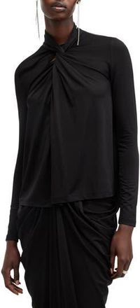 AllSaints Mina Twisted Top in Black at Nordstrom Rack, Size 10 Us / 14 Uk