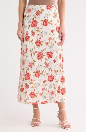 Blu Pepper Floral Midi Skirt in Cream Multi at Nordstrom Rack, Size Medium