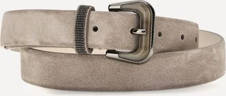 Brunello Cucinelli Suede Belt with Shiny Loop Female M